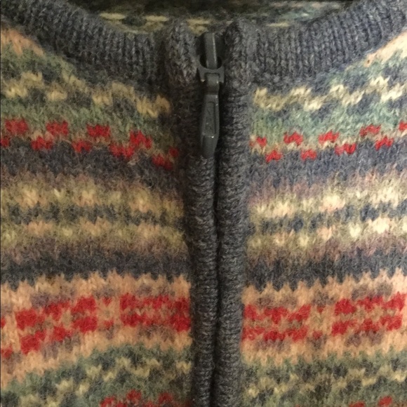 EUC VTG Talbots Fair Isle Wool Zip Cardigan - Picture 4 of 9